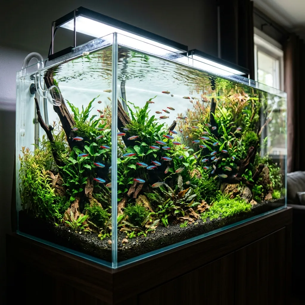 Pristine clear underwater ecosystem